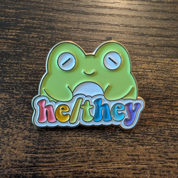 He/They pronoun Enamel Pin - Picture 1 of 3